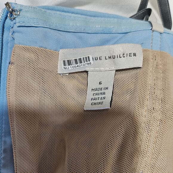 Monique Lhuillier Powder Blue Strapless Midi Dress - Picture 8 of 9